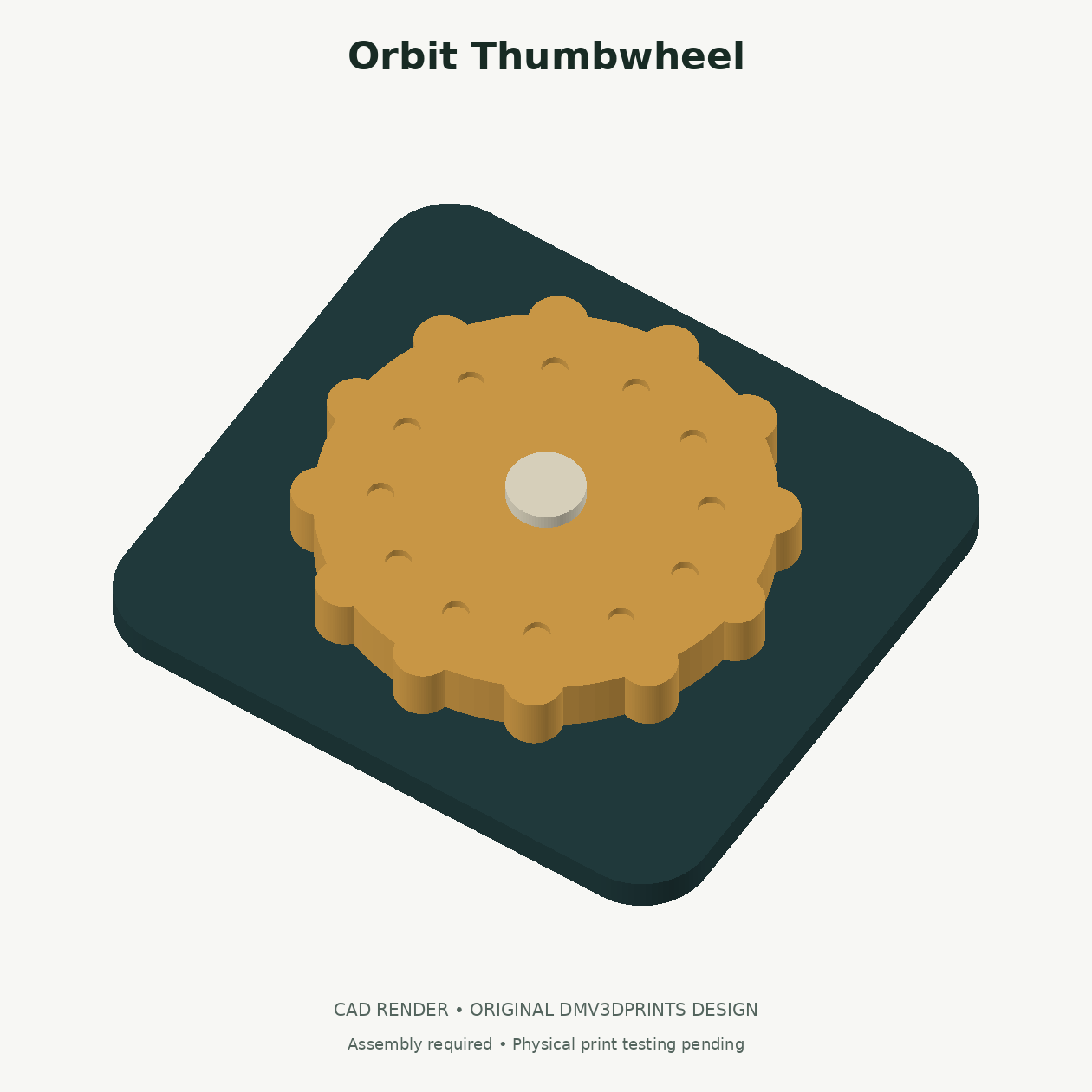 CAD render of Orbit Thumbwheel